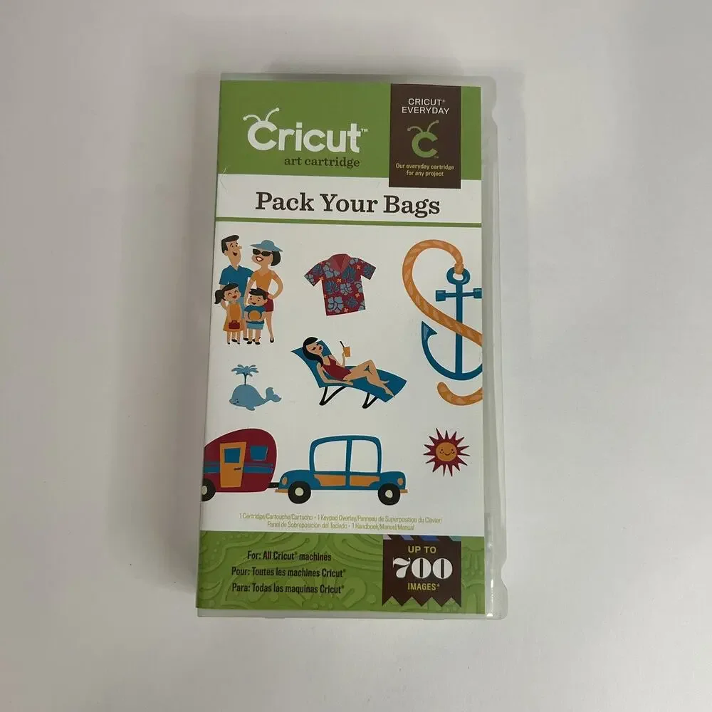 Cricut PACK YOUR‎ BAGS Vacation Shapes Cartridge 2000930 NEW Opened Box